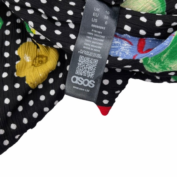 ASOS Design Black Floral Print polka Dot Jumpsuit - Picture 9 of 9